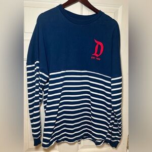 Disney‎ Parks Disneyland Resort Spirit Jersey Adult Large Red White Blue Stripe.